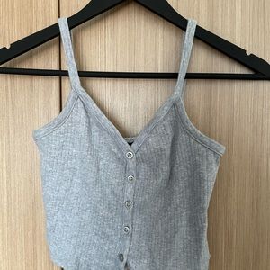 BRANDY MELVILLE ribbed grey button up tank top!